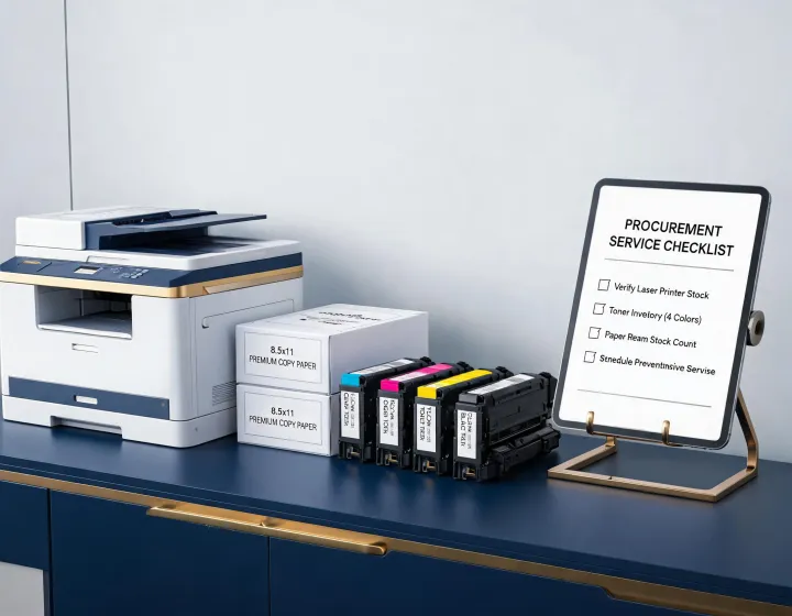 Office laser printer fleet with toner cartridges